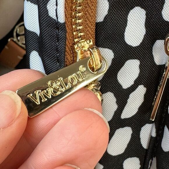 VIV & LOU Spotted Lauren Backpack S Hot Pink Chenille Patch Back Pack - Picture 3 of 10